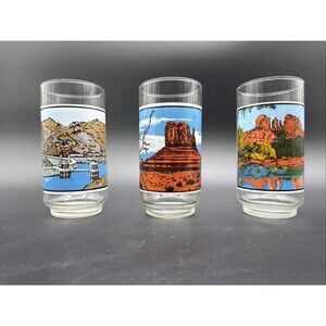 3 Vtg Exxon Glasses Arizona